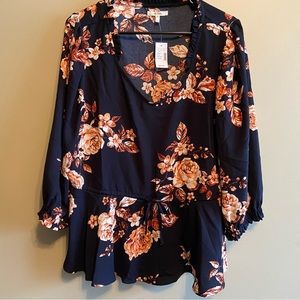 Floral Peplum Blouse